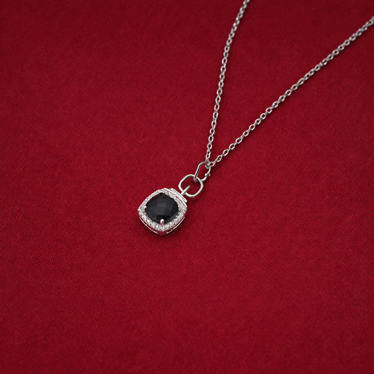 Black Onyx Diamond Gold Pendant Necklace - Anirudh Jewels