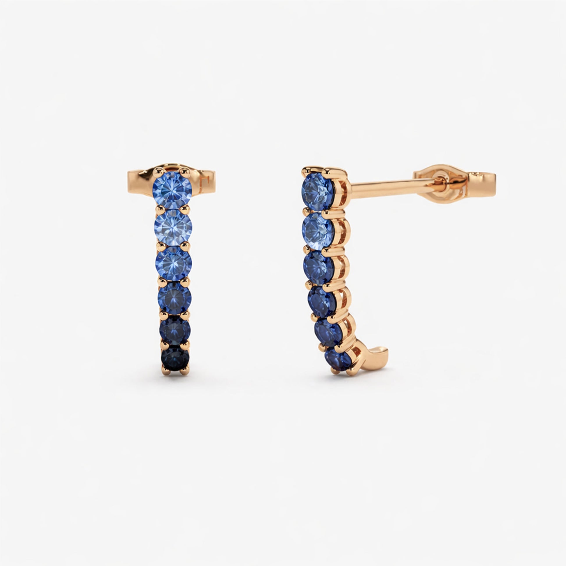 Blue Sapphire Hoop Earrings for Women – Luxury Gold Gemstone Hoop Earrings - Anirudh Jewels